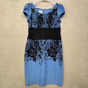 Suzi Chin Floral Dress Size 10P Statement Romantic Sophisticated Stretch Artsy